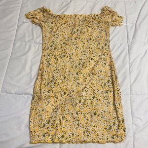 Yellow flower dress, Size:L